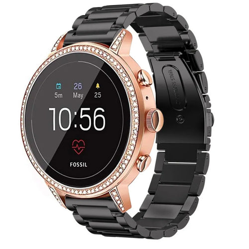 Correa acero Fossil Gen 4 Venture HR (negro)