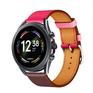 Leather Strap 'Duo', on a watch, 3/4 front view