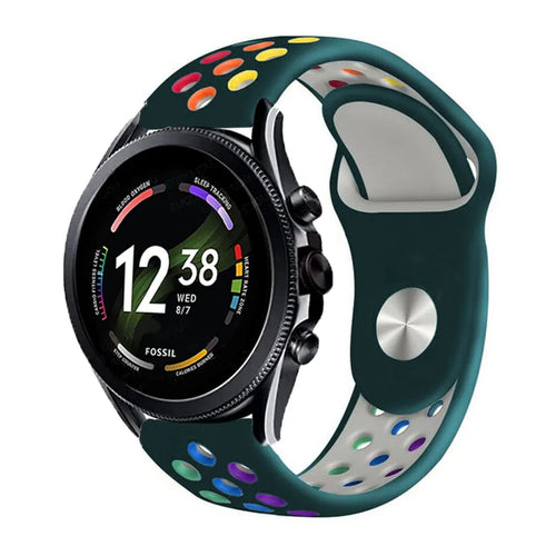 Silicone Sport Strap, on a watch, 3/4 front view