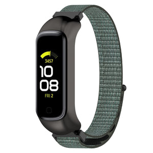 Nylon Strap, grey-green, on a watch, 3/4 front view