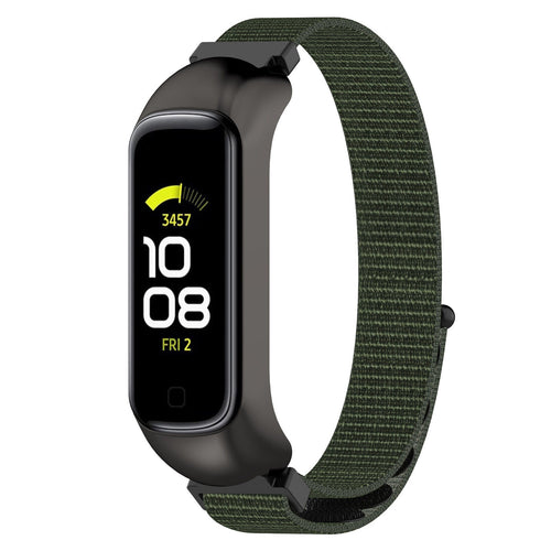 Nylon Strap, green, on a watch, 3/4 front view