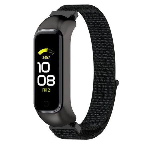 Nylon Strap, black, on a watch, 3/4 front view