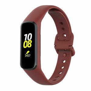 Silicone Strap, burgundy, on a watch, 3/4 front view