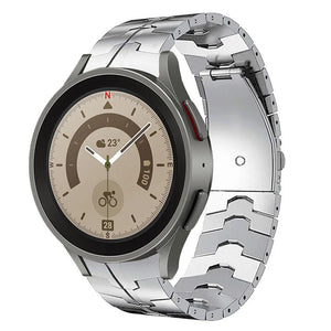 Steel Iron Strap, silver, on a watch, 3/4 front view