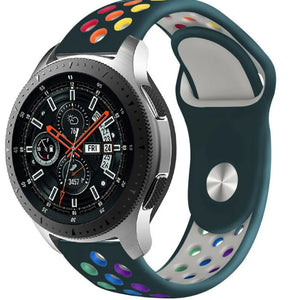 Silicone Sport Strap, on a watch, 3/4 front view