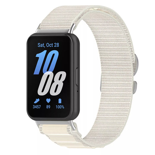 Alpine Nylon Strap, starlight, on a watch, 3/4 front view