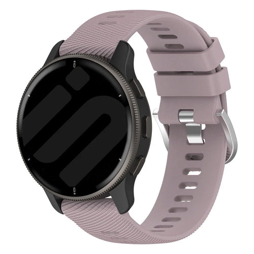 Silicone Strap, violet, on a watch, 3/4 front view