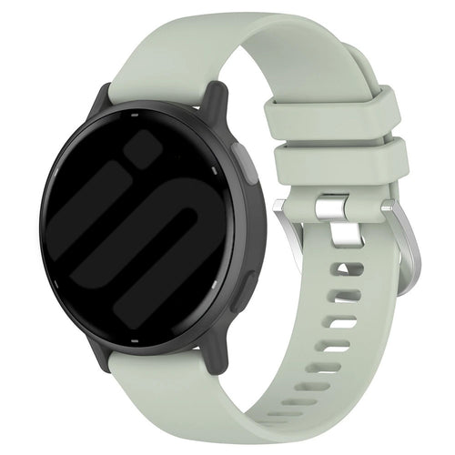 Silicone Classic Strap, light green, on a watch, 3/4 front view