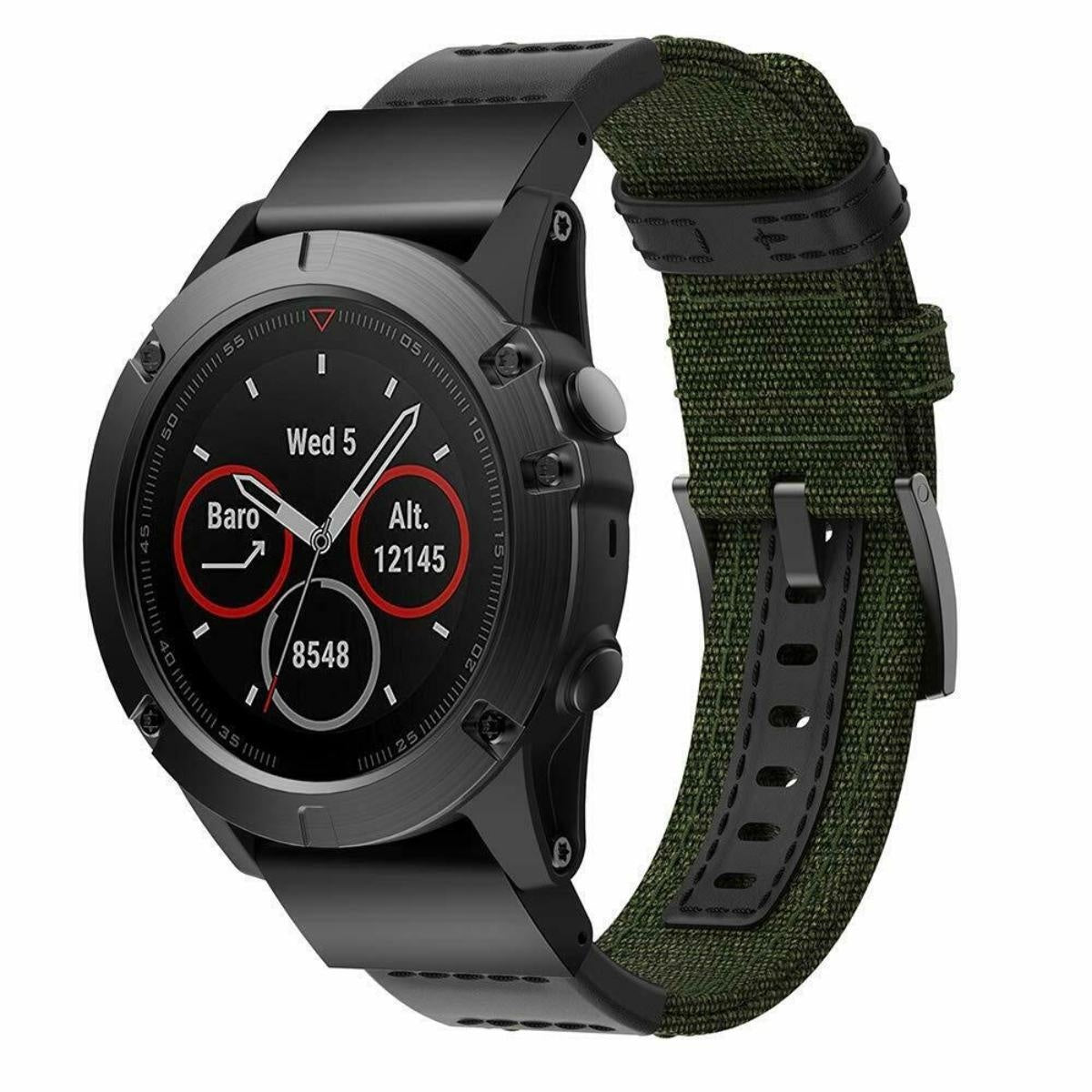 Correa nylon híbrida Garmin Fenix 7 (verde militar)