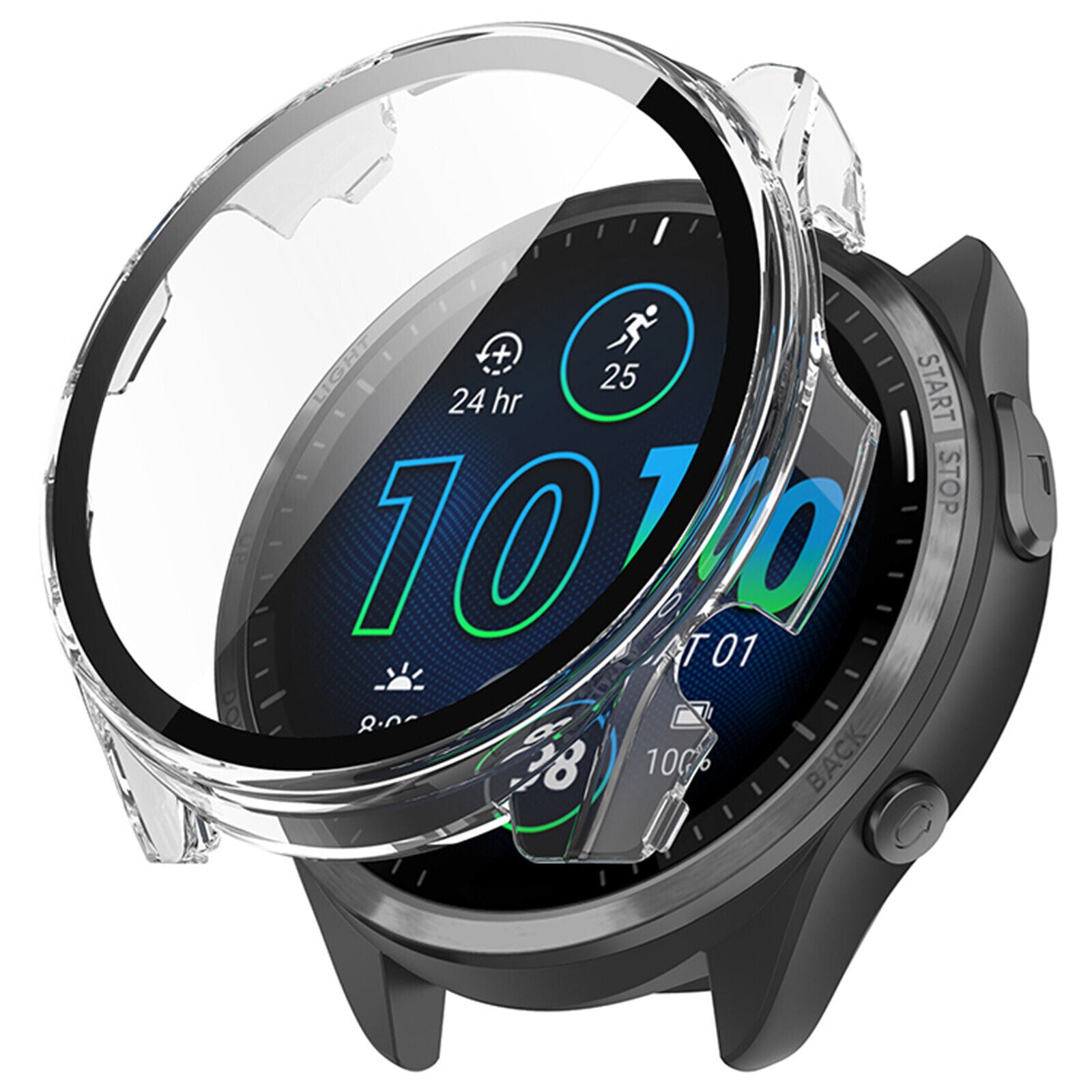 Funda rígida con cristal para Garmin Forerunner 965