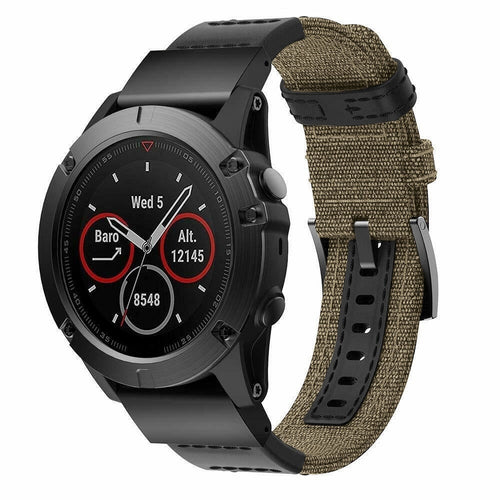 Garmin Descent G1 Nylon Hybrid Strap (Beige)
