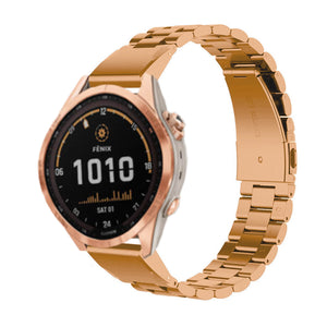 Steel Strap, rose gold, on a watch, 3/4 front view