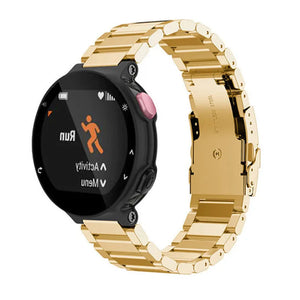 Steel Strap, gold, on a watch, 3/4 front view