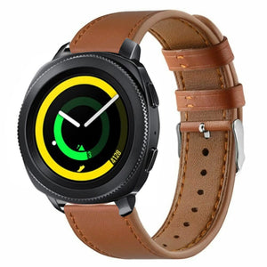 Modern Leather Strap, on a watch, 3/4 front view