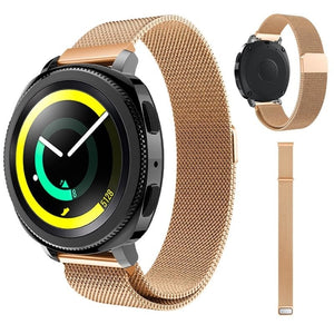 Milanese Strap, rose gold, on a watch, 3/4 front view