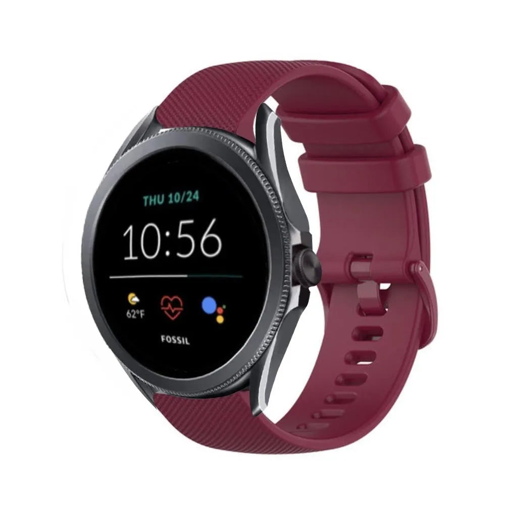 Premium Silicone Strap, on a watch, 3/4 front view