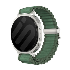 Correa nylon Outdoor con hebilla-P Samsung Galaxy Watch 9 - 40mm (verde/plata)
