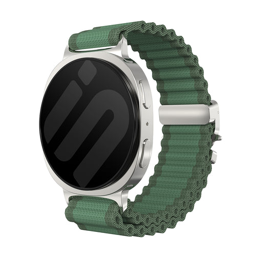 Correa nylon Outdoor con hebilla-P Samsung Galaxy Watch 9 - 40mm (verde/plata)