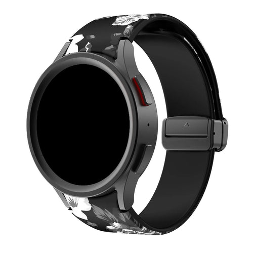 Silicone Magnetic Patterned Strap, on a watch, 3/4 front view