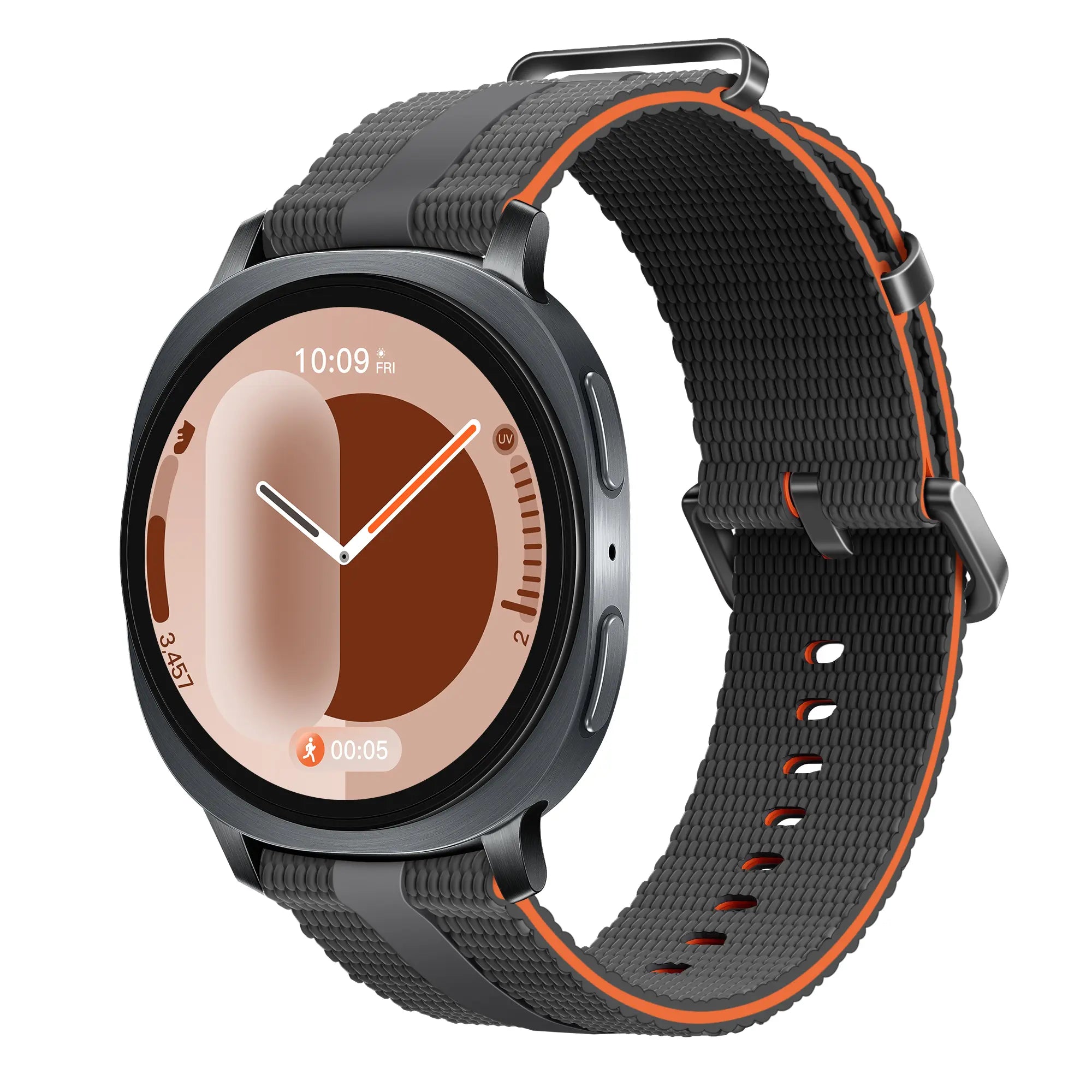 Correa activa silicona Samsung Galaxy Watch 9 - 40mm (gris oscuro/naranja)