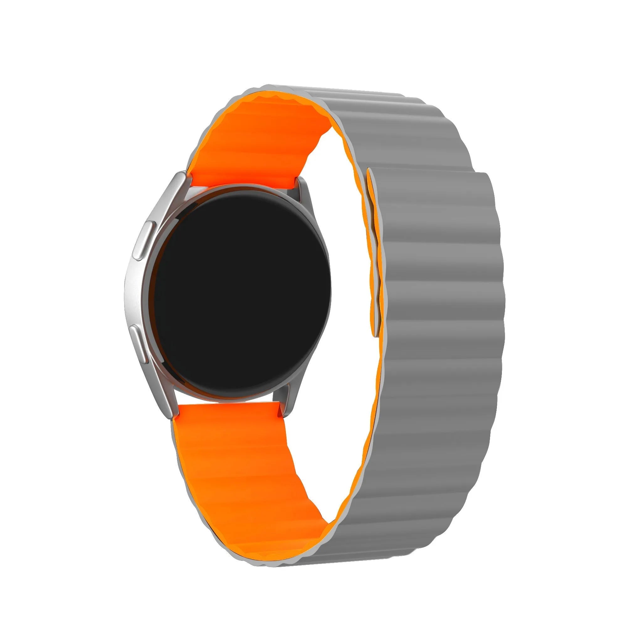 Oppo Watch X Magnetic Silicone Strap (Grey/Orange)