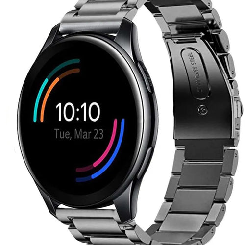 Titanium Strap, graphite, on a watch, 3/4 front view