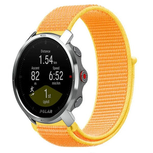 Nylon Strap, light yellow, on a watch, 3/4 front view