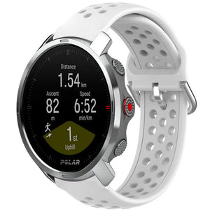 Breathable Silicone Strap, white, on a watch, 3/4 front view
