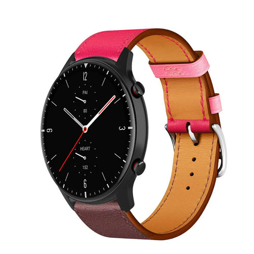 Leather Strap 'Duo', on a watch, 3/4 front view
