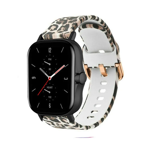 Print Silicone Strap, on a watch, 3/4 front view