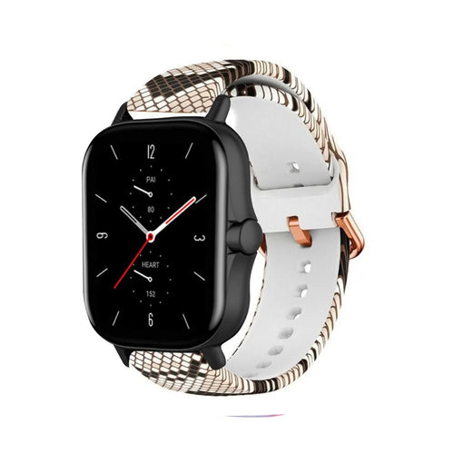 Print Silicone Strap, on a watch, 3/4 front view