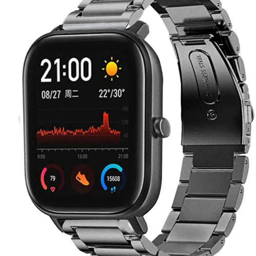 Titanium Strap, graphite, on a watch, 3/4 front view