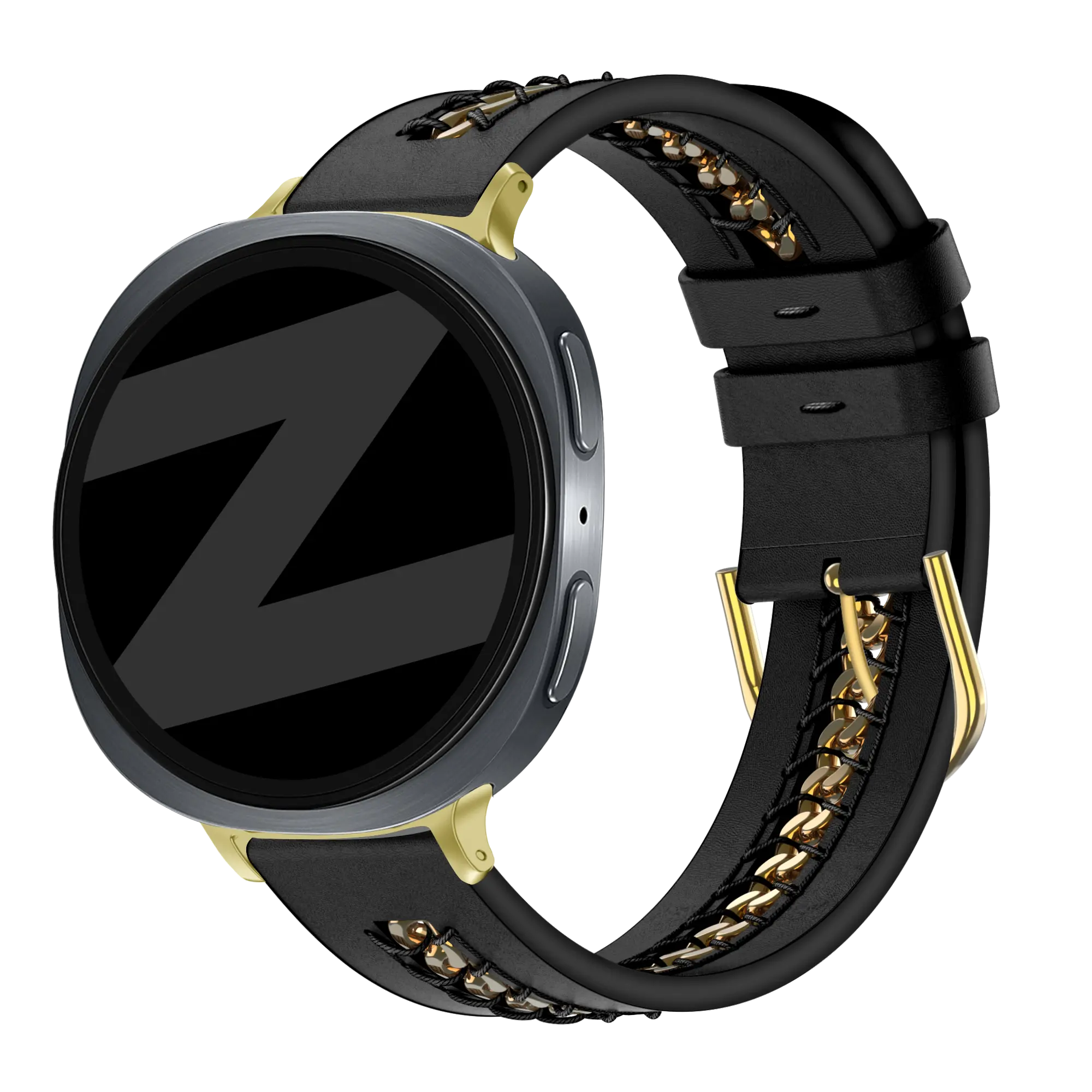 Bandz Correa cuero 'Chains' Samsung Galaxy Watch 8 Classic (negro)