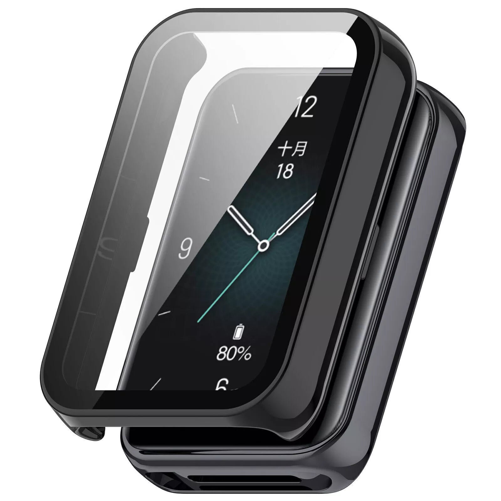 Funda rígida Honor Band 9 con cristal (negro)