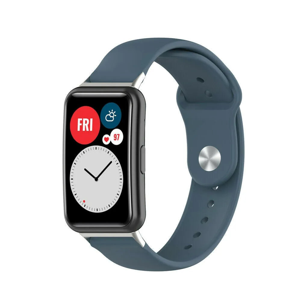 Silicone Sport Strap, on a watch, 3/4 front view