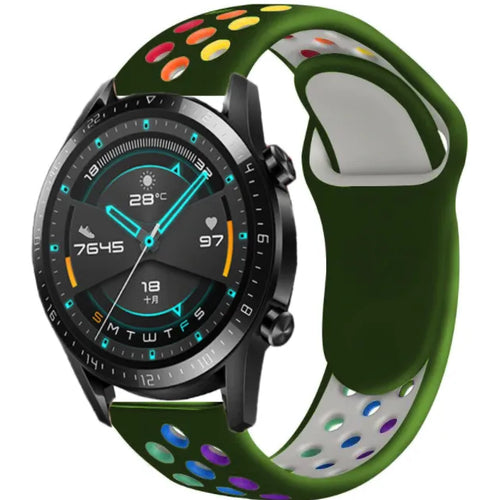 Silicone Sport Strap, on a watch, 3/4 front view