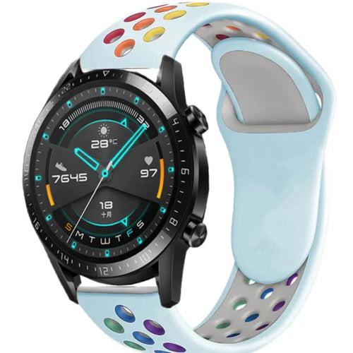 Silicone Sport Strap, on a watch, 3/4 front view