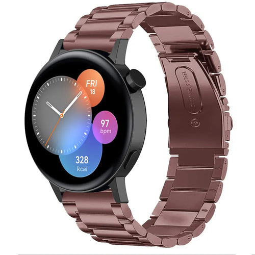 Steel Strap, bronze, on a watch, 3/4 front view