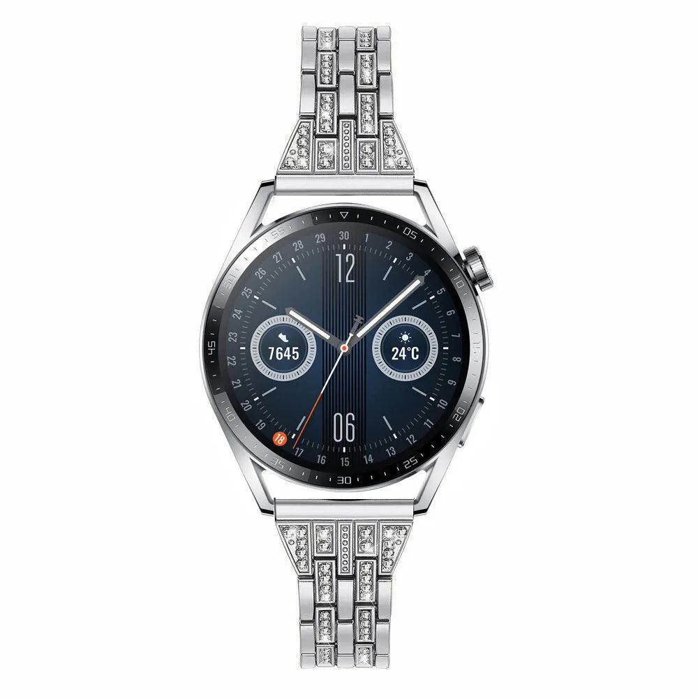 Diamond Steel Strap, on a watch, 3/4 front view
