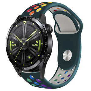 Silicone Sport Strap, on a watch, 3/4 front view