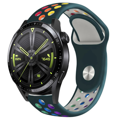 Silicone Sport Strap, on a watch, 3/4 front view