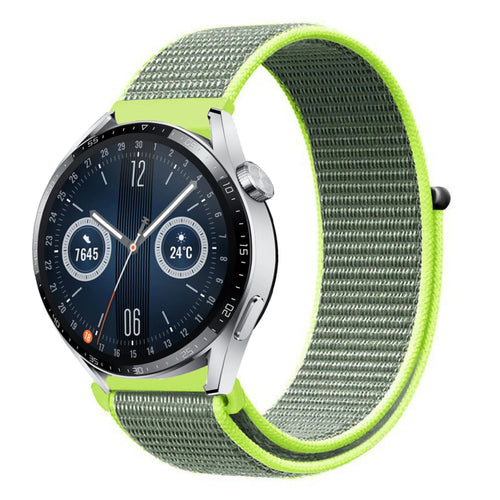 Nylon Strap, fluorescent, on a watch, 3/4 front view