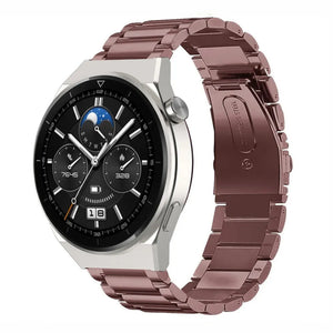 Steel Strap, bronze, on a watch, 3/4 front view