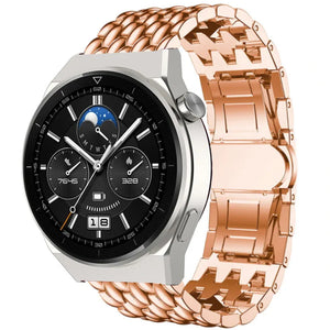 Steel Dragon Strap, rose gold, on a watch, 3/4 front view