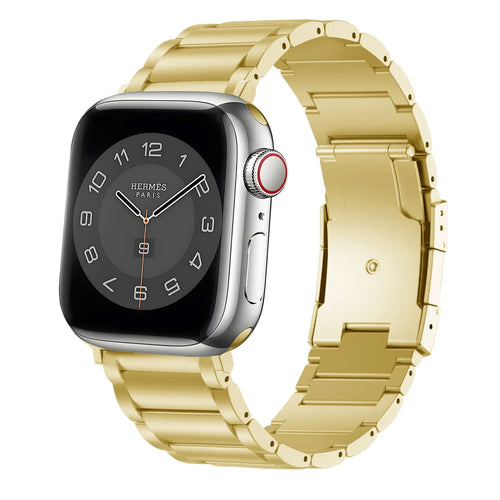 Titanium Strap, gold, on a watch, 3/4 front view