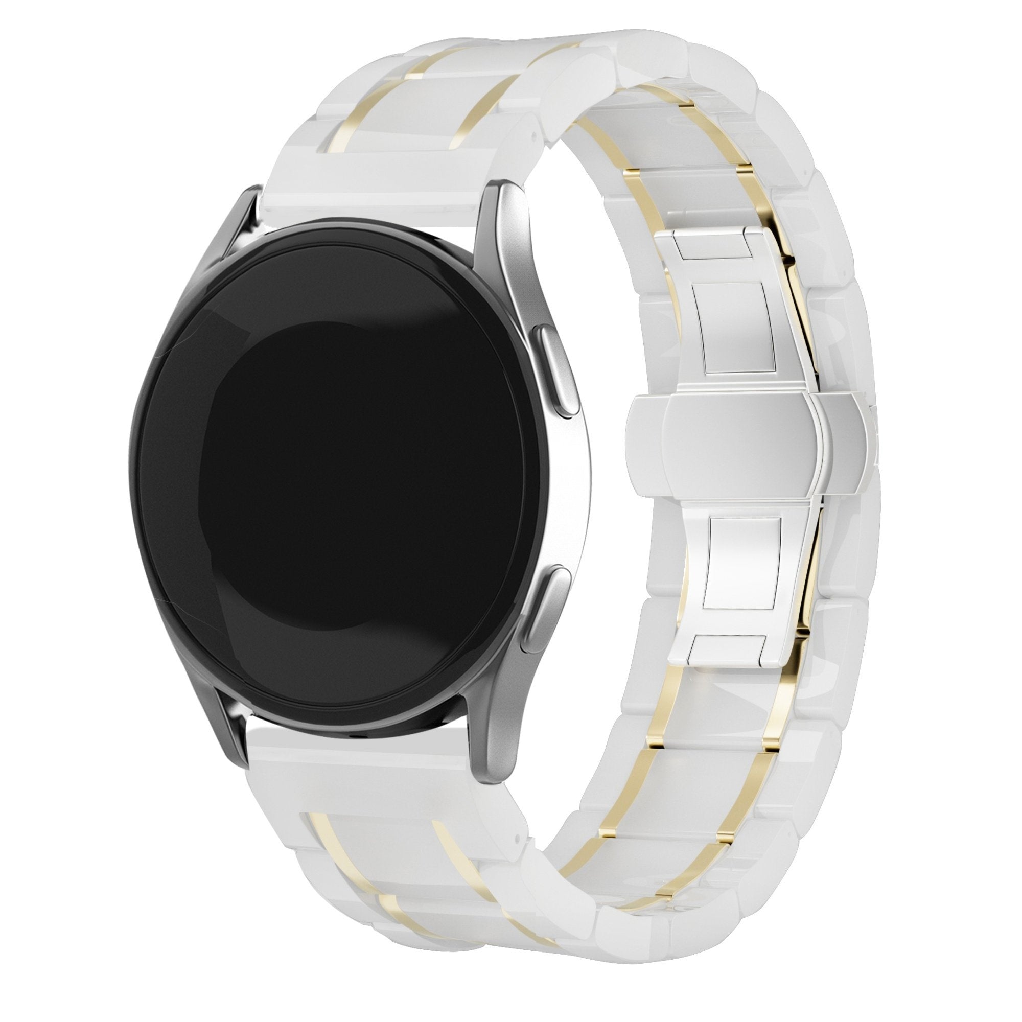 Correa ceramica con establones Samsung Galaxy Watch 4 Classic 42mm (blanco/dorado)