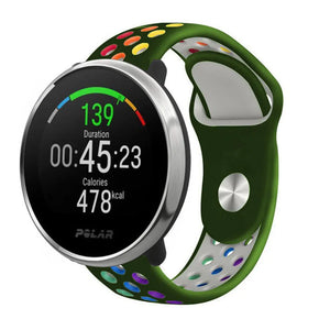 Silicone Sport Strap, on a watch, 3/4 front view