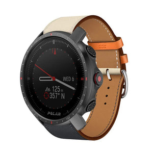 Leather Strap 'Duo', on a watch, 3/4 front view