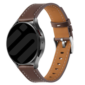 Samsung Galaxy Watch 5 - 40mm 'One Push' Leather Strap (Dark Brown)