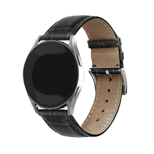 Correa cuero cocodrilo granulado Amazfit GTR Mini (negro)